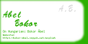 abel bokor business card